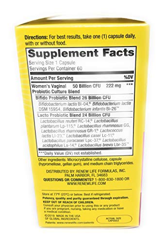 RENEW LIFE Ultimate Flora Vaginal Probiotic 50 Billion, 60 CT Renew Life buy supplements canada