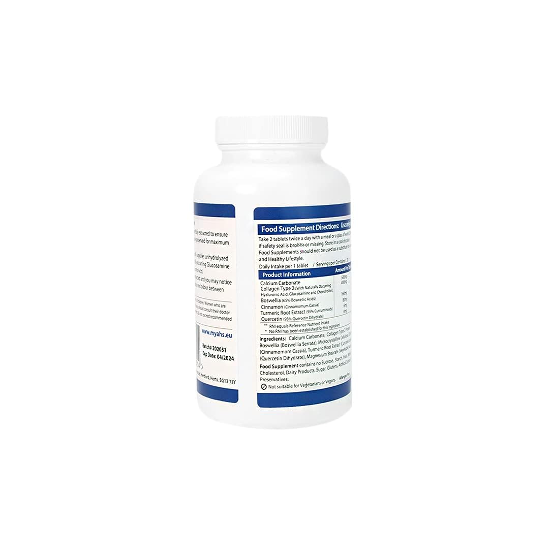 AHS Collagen Type 2 120 Tablets - 4500MG Per Day - Formulated with Calcium and Turmeric AHS buy supplements canada