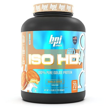 BPI Sports ISO HD Isolate Protein Vanilla Cookie, 76.8 oz - 69 Servings BPI Sports buy supplements canada