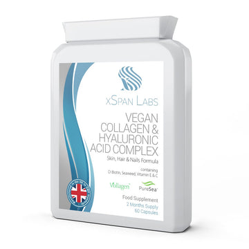 Vegan Collagen & Hyaluronic Acid Complex - 60 Capsules - Effective Skin, Hair & Nails Formula Xspan Labs buy supplements canada