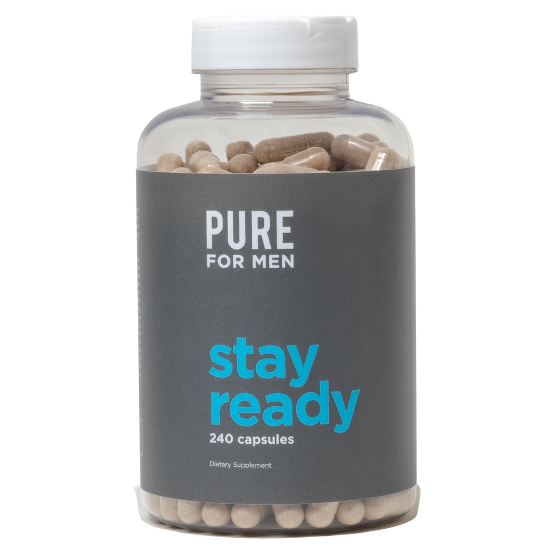 Pure for Men Stay Ready Fiber Supplement, 240 Vegan Capsules | Supports Daily Pure for Men buy supplements canada