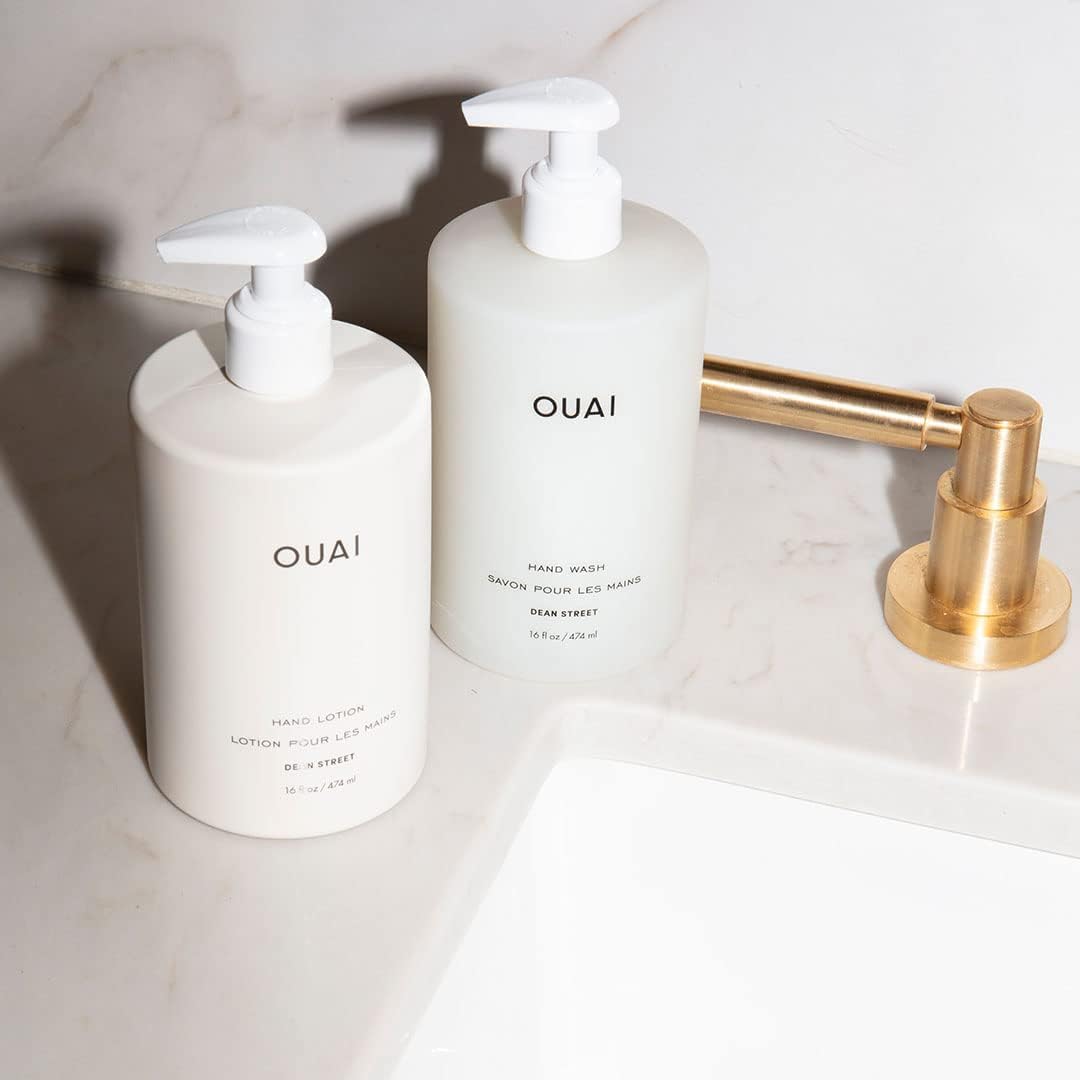 OUAI Hand Wash and Hand Lotion Set, Dean Street Scent - Moisturizes and Exfoliates with Daily Use - Made with Jojoba Esters, Avocado & Rosehip Oils (16 Fl Oz Each) OUAI buy supplements canada