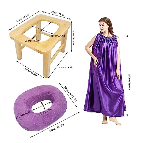 ElasignShopo Yoni Seat Kit, Wooden Vaginial Steaming Stool Chair Set with Gown for Feminine ElasignShopo buy supplements canada