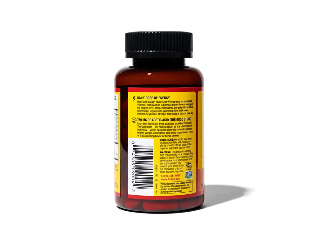 Bragg Apple Cider Vinegar True Energy Capsules – 6 B Vitamins – Caffeine Free Bragg buy supplements canada