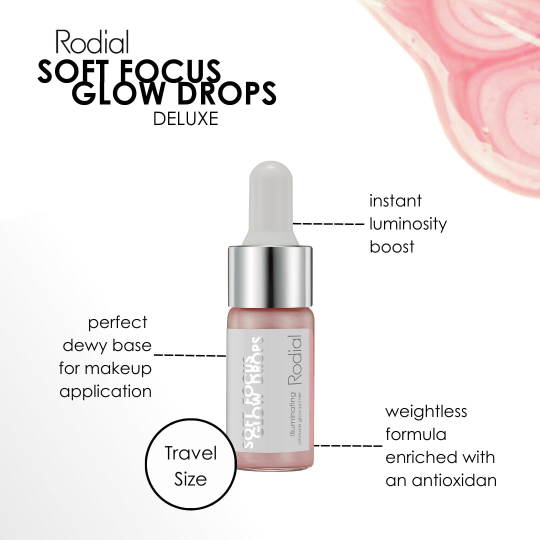 Rodial Soft Focus Glow Booster Drops 0.3 Deluxe fl oz, Illuminating Skin Serum with Glycerin and Antioxidants, Perfectioning and Smoothing Dewy Makeup Base, Weightless Formula Rodial buy supplements canada