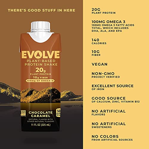 Evolve Plant Based Protein Shake, Chocolate Caramel, 20g Vegan Protein, Dairy Free Evolve buy supplements canada