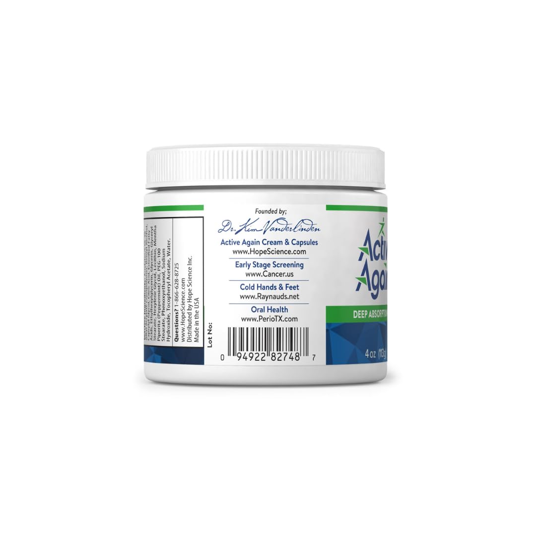 ACTIVE AGAIN Joint & Muscle Cream, 4oz | Clinically Proven for Joint Health and Mobility, Muscle, Back, Knee, Shoulder | Long Term Results| Doctor Approved | Made in USA ACTIVE AGAIN buy supplements canada