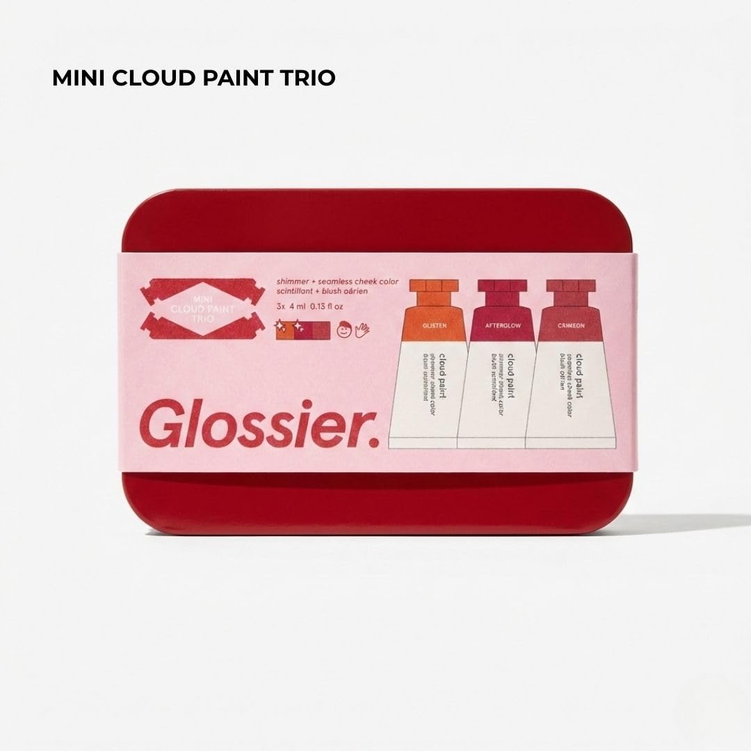 Glossier Mini Cloud Paint Blush Trio Holiday Gift Set: Crimson, Glisten & Afterglow Glossier buy supplements canada