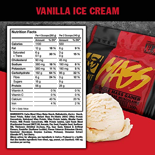 MUTANT Mass Weight Gainer Protein Powder, High-Calorie Workout Shakes Mutant buy supplements canada