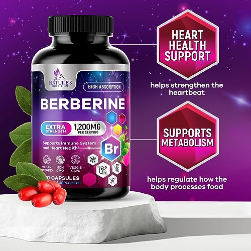 Berberine Supplement 1200mg per Serving - High Absorption Heart Health Support Nature's Nutrition buy supplements canada