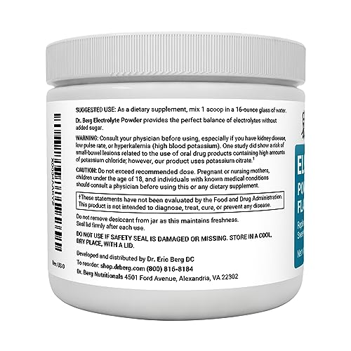 Dr. Berg Hydration Keto Electrolyte Powder - Enhanced w/ 1,000mg of Potassium Dr. Berg Nutritionals buy supplements canada