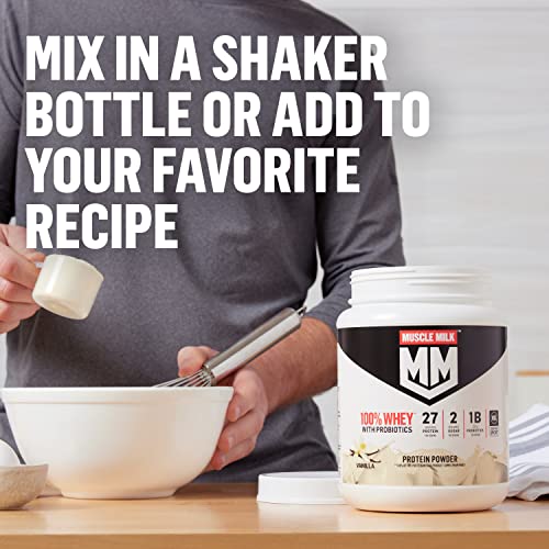 Muscle Milk 100% Whey With Probiotics Protein Powder, Vanilla, 1.85 Pound, 23 Servings Muscle Milk buy supplements canada