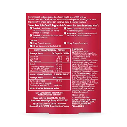 Seven Seas JointCare Supplex & Turmeric, With Glucosamine, Omega-3, Vitamins C and D Seven Seas buy supplements canada