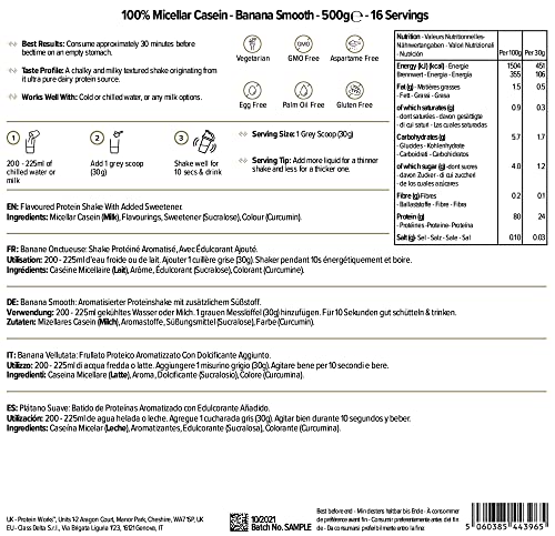 Protein Works 100% Micellar Casein Protein Powder | Slow Release Protein Shake | Amino Acids Protein Works buy supplements canada