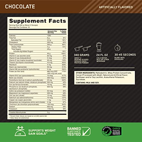 Optimum Nutrition Serious Mass Weight Gainer Protein Powder, Vitamin C, Zinc and Vitamin Optimum Nutrition buy supplements canada