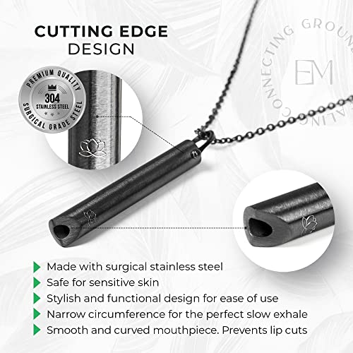 Mindful Breathing Necklace for Anxiety Stress Relief - Earth and Moon Stainless Steel Anxiety EARTH AND MOON buy supplements canada