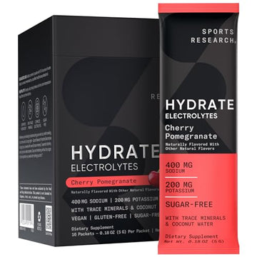 Sports Research Hydrate Electrolytes Powder Packets - Sugar-Free & Naturally Flavored Sports Research buy supplements canada