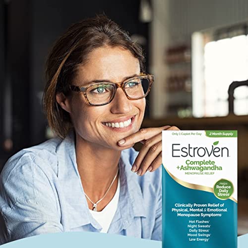 Estroven Complete + Ashwagandha Multi-Symptom Menopause Supplement for Women - 60 Ct. - Clinically Proven Ingredients Provide Menopause Relief & Night Sweats + Hot Flash Relief* - Drug-Free & Non-GMO Estroven buy supplements canada