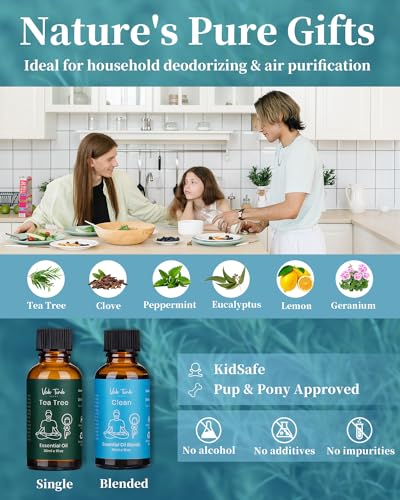 VTS Waterless Diffuser with Essential Oils Set, Tea Tree Essential Oil Aromatherapy Gift Set VEDA TINDA SCENT buy supplements canada
