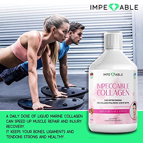 IMPECCABLE Collagen 10.000mg hydrolyzed Sugar Free Liquid Marine Collagen | Supplements for Women and Men Impeccable buy supplements canada