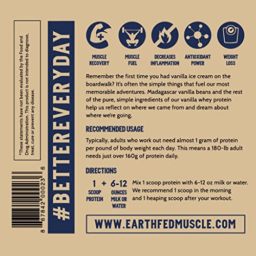 Earth Fed Muscle Whey Back Vanilla Truly Grass Fed Whey 2lb - No Fillers, Flow Agents Earth Fed Muscle buy supplements canada