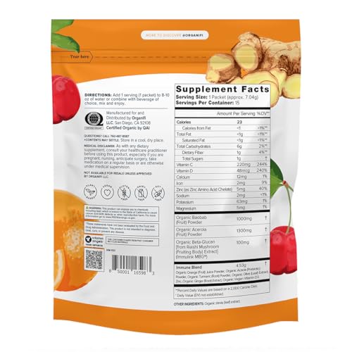 Organifi Immunity - Organic Superfood Immunity Support - 15 Single Serve Packets Organifi buy supplements canada