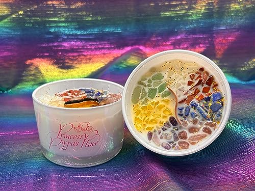 Princess Pippa's Place Healing Candles with Crystals Inside- Natural Soy Wax 7 Stones Crystal Candle Jar Msupps.com buy supplements canada