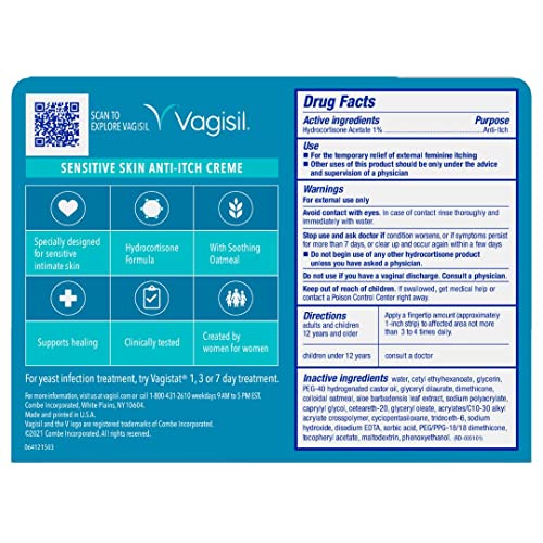 Vagisil Maximum Strength Feminine Anti-Itch Cream for Women, Sensitive Skin Formula with Hydrocortisone Vagisil buy supplements canada