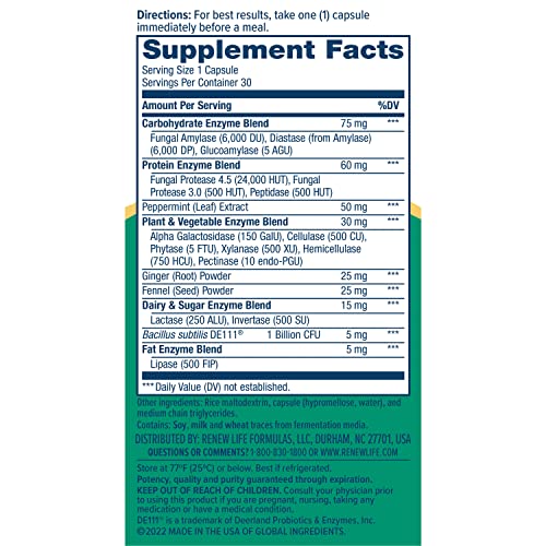 Renew Life Digestive Duo Probiotic + Enzymes; Probiotic Promotes Digestive Health Renew Life buy supplements canada