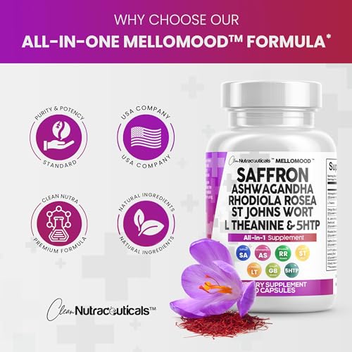 Clean Saffron Supplements with Ashwagandha 8000mg - Mood Support with L-Theanine Clean Nutraceuticals buy supplements canada