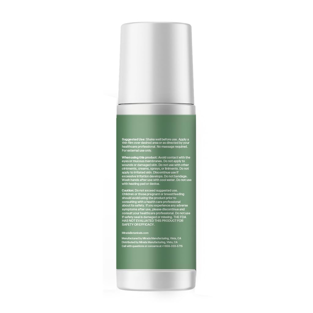 Mirada Botanicals Hemp Cooling Relief Roll-On – 2000mg - Menthol & Arnica – Muscle & Joint Support Mirada Botanicals buy supplements canada