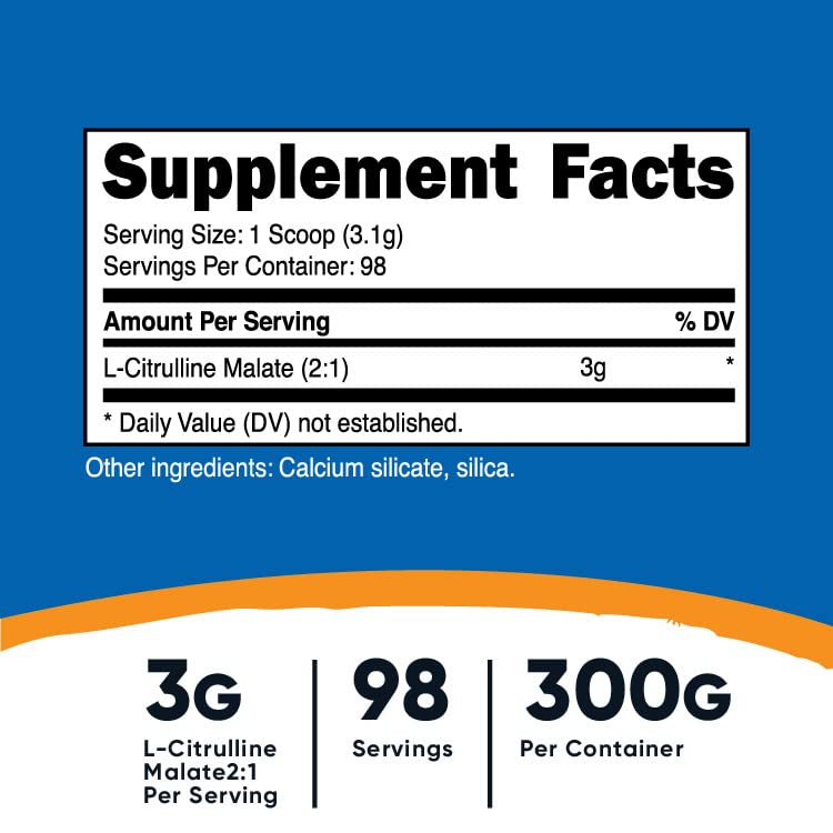 Nutricost L-Citrulline Malate 300G (2 Pack) - Pure L-Citrulline Powder, 3000mg Per Serving Nutricost buy supplements canada