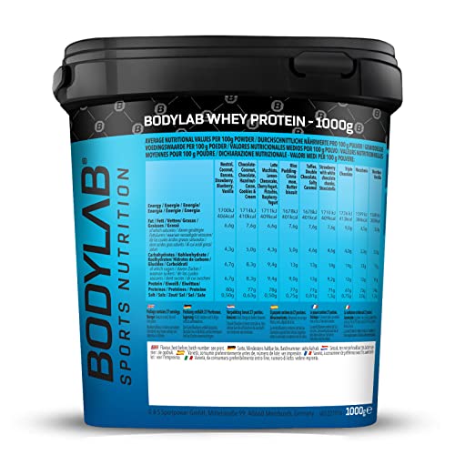 Bodylab24 Whey Protein Powder Milk Chocolate 1kg, Protein-Shake for Your Workout Bodylab24 buy supplements canada