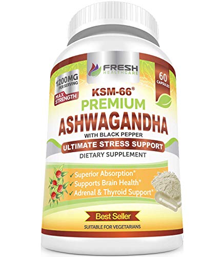 FRESH HEALTHCARE Ashwagandha Capsules KSM 66-1200mg Pure and Potent FRESH HEALTHCARE buy supplements canada