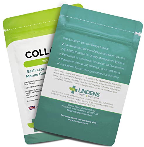 Lindens Collagen (Marine) 400mg Capsules 360 Pack - UK Manufacturer, Letterbox Friendly Lindens buy supplements canada