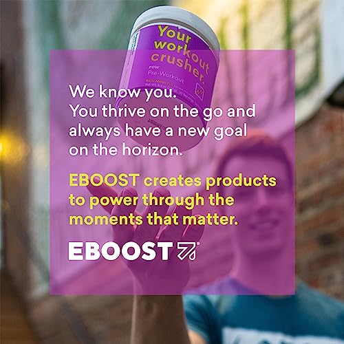 EBOOST POW Natural Pre Workout Powder - 20 Servings - Berry Melon Fizz - Pre Workout EBOOST buy supplements canada