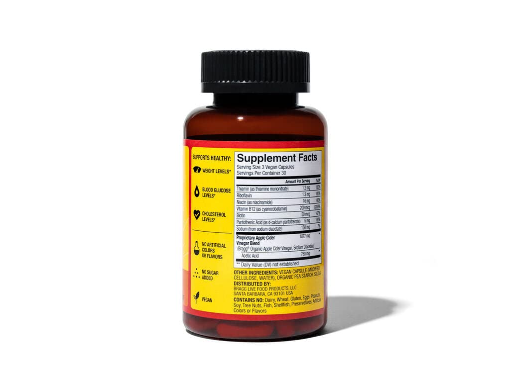 Bragg Apple Cider Vinegar True Energy Capsules – 6 B Vitamins – Caffeine Free Bragg buy supplements canada