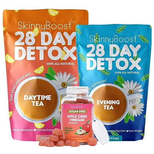 SkinnyBoost - Detox Tea Power Kit-1 - Daytime Tea (28 Bags) 1 Evening Detox Tea (14 Bags) SkinnyBoost buy supplements canada