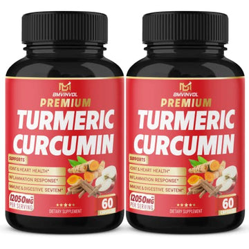 (2 Packs) Premium Turmeric Curcumin Supplement 12050mg with Ginger, Apple Cider Vinegar BMVINVOL buy supplements canada