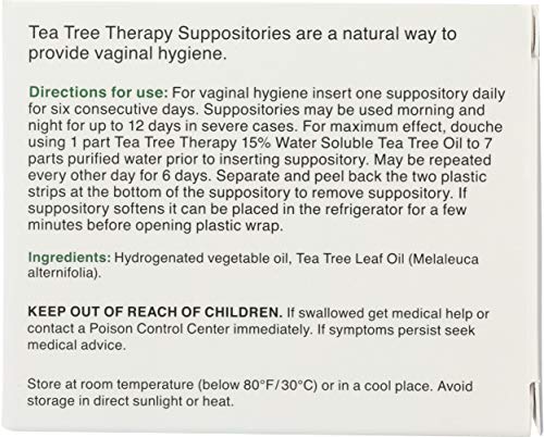 Tea Tree Therapy Vaginal Suppositories with Oil, 6 Count, White Tea Tree Therapy buy supplements canada