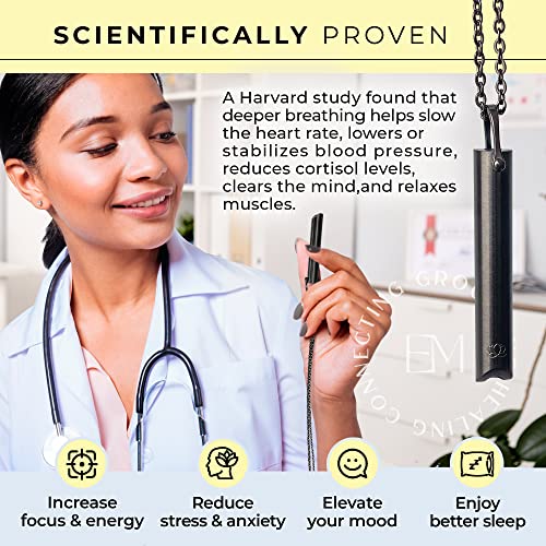 Mindful Breathing Necklace for Anxiety Stress Relief - Earth and Moon Stainless Steel Anxiety EARTH AND MOON buy supplements canada