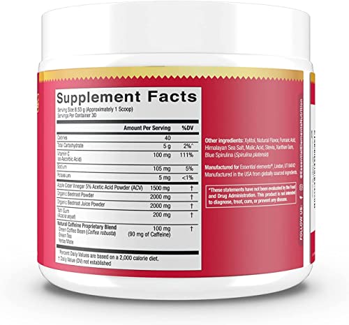 Essential Elements PreWorkout Powder with Beet Root & ACV | Superfood Energy Supplement Essential Elements buy supplements canada