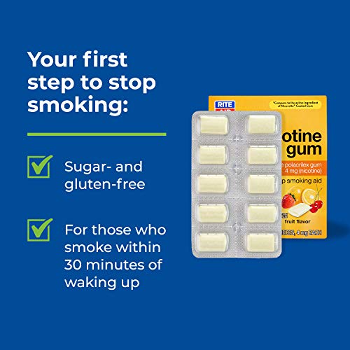 Rite Aid Nicotine Gum, 4 mg - 100 Count | Quit Smoking Aid | Nicotine Rite Aid buy supplements canada
