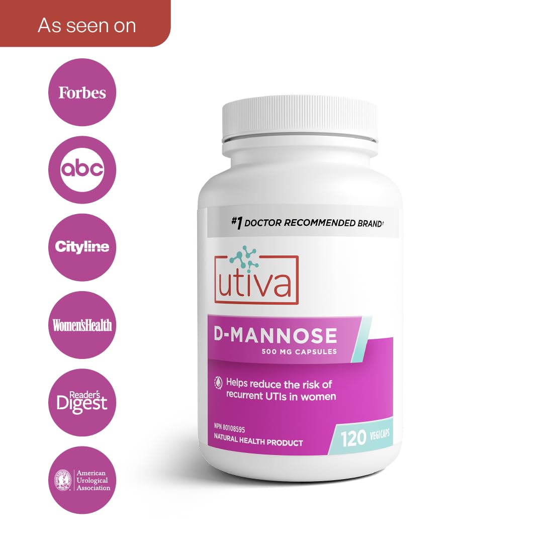Szio+ Utiva D-Mannose 500mg Capsules – Naturally Flush The Bladder and Urinary Tract – UTI Avoidance – D Mannose Supplements for Women – Supports Urinary Tract Infection Treatments, 120 Capsules Szio+ buy supplements canada
