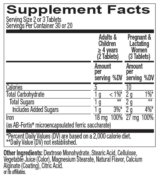 OLLY Delightful Iron Chewable Tablet, Iron Supplement from AB Fortis, Fruit Punch Flavored, 30 or 20 Day Supply - 60 Count OLLY buy supplements canada