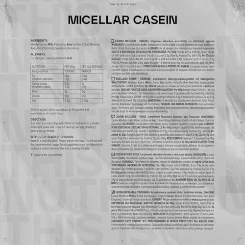 Bulk Micellar Casein Protein Powder, Protein Shake, Strawberry, 500 g, Packaging May Vary Bulk buy supplements canada