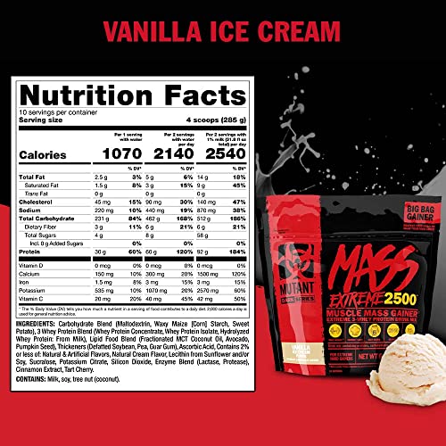 Mutant Mass Extreme Gainer Whey Protein Powder, Build Muscle Size & Strength with High Mutant buy supplements canada