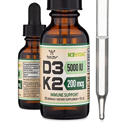 Vitamin D3 K2 5,000 IU Liquid Drops (5,000 IU of D3 and 200mcg of 99.9% All-Trans Double Wood Supplements buy supplements canada