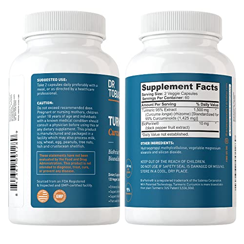 Dr. Tobias Turmeric Curcumin Supplement with BioPerine & Black Pepper, Extra Strength Dr. Tobias buy supplements canada